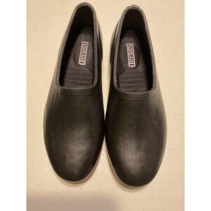 Lands‎ End Black Rubber Slip On Garden Shoes Womens Size 11 Waterproof Mud Shoes